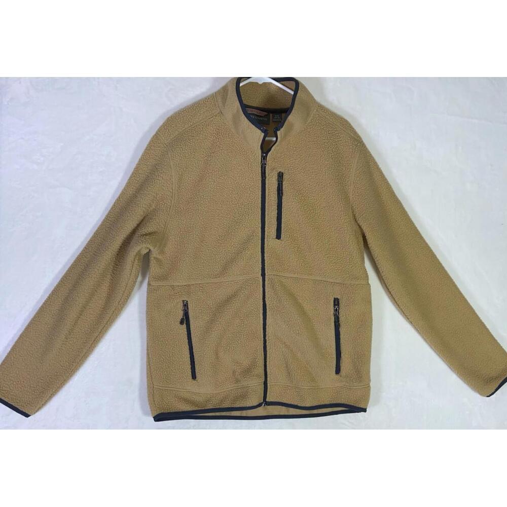 Free Country Men's Free Cycle Zip Up Highland Sherpa Pile Jacket Camel M 38 - 40